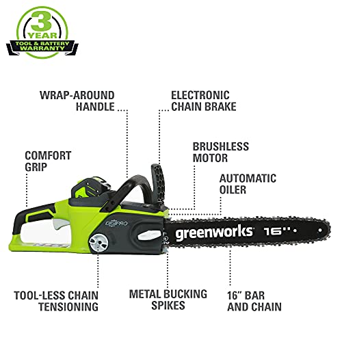 40V 16" Brushless Cordless Chain Saw