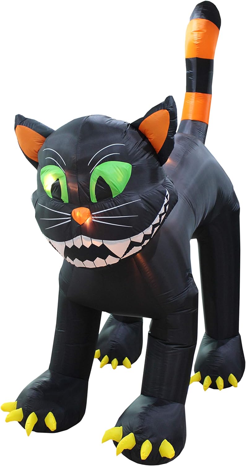 11 Foot Tall Animated Halloween Inflatable Black Cat