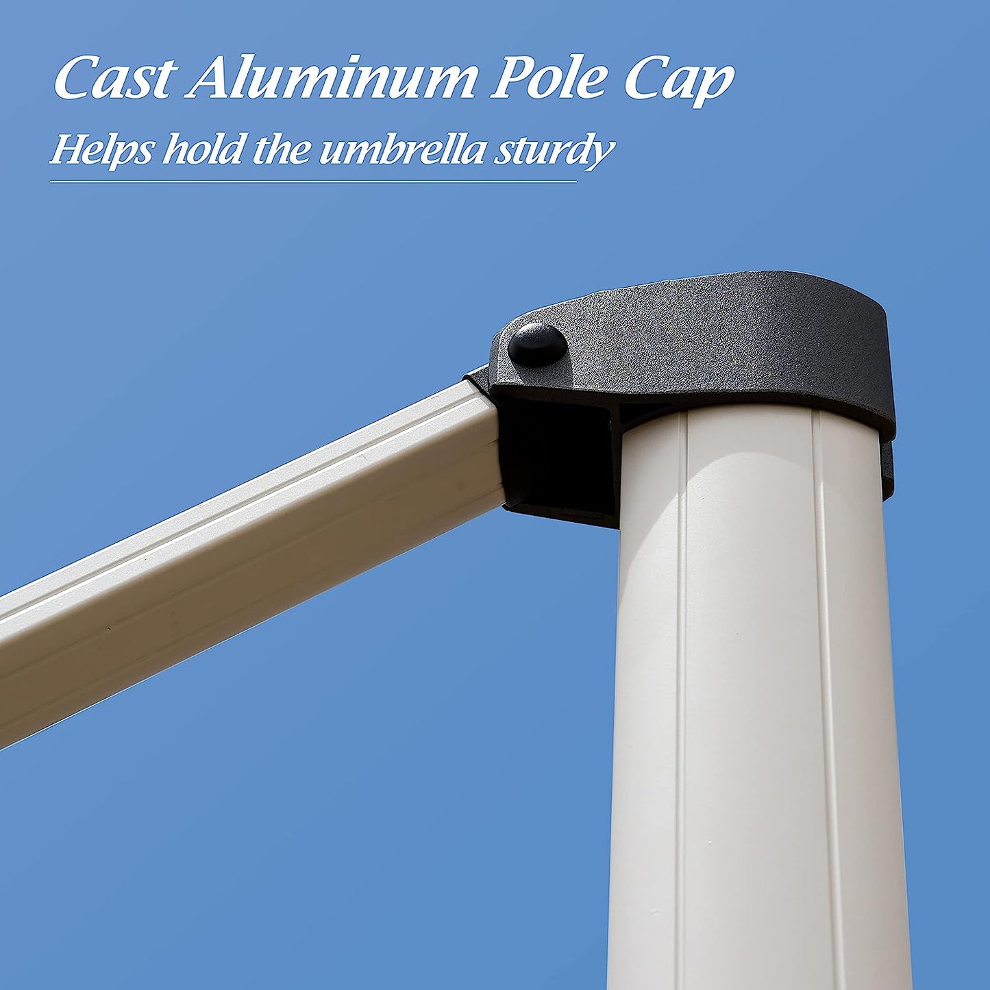 12ft Solar LED Patio Umbrella Outdoor Round Umbrella Large Cantilever Umbrella with LED Lights Windproof Bias Umbrella Heavy Duty Parasol for Garden Deck Pool Patio