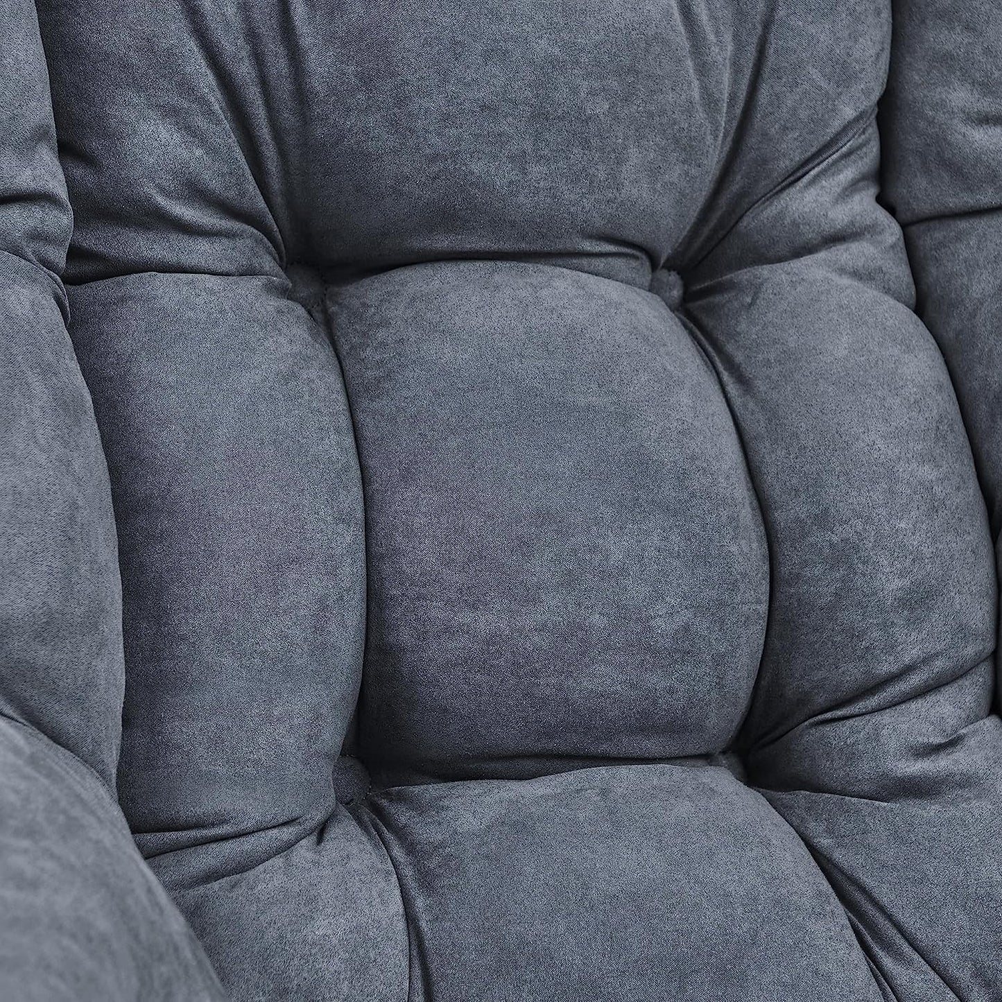 Living and More High Back Sofa Chair, Modern Fabric Lazy Chair, Accent Contemporary Lounge Chair, Cool Grey