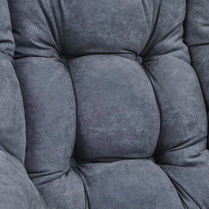 Living and More High Back Sofa Chair, Modern Fabric Lazy Chair, Accent Contemporary Lounge Chair, Cool Grey