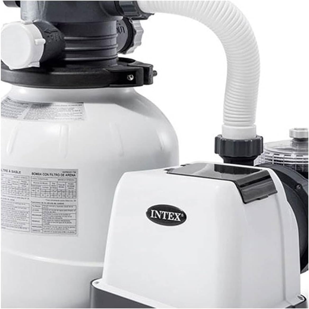 Intex 26651EG Krystal Clear 16 Inch 3,000 GPH Above Ground Pool Sand Filter Pump with Automatic Timer, GFCI, and 6 Function Control, Gray
