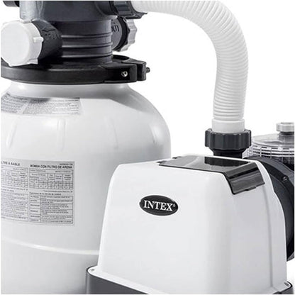 Intex 26651EG Krystal Clear 16 Inch 3,000 GPH Above Ground Pool Sand Filter Pump with Automatic Timer, GFCI, and 6 Function Control, Gray