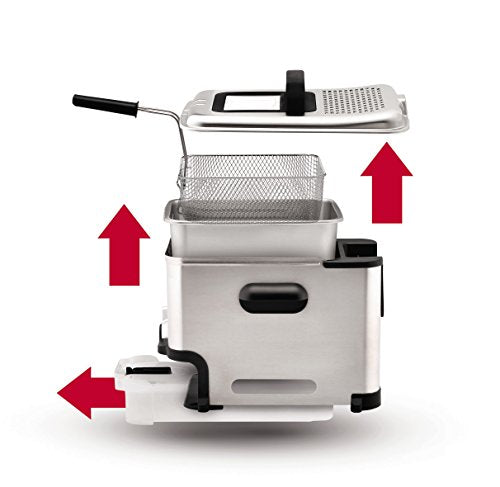 T-Fal Ultimate Steel Deep Fryer with Basket 3.5 Liter Oil and 2.6 Pound Food Capacity
