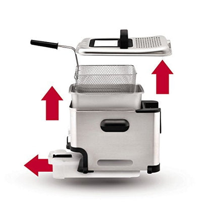 T-Fal Ultimate Steel Deep Fryer with Basket 3.5 Liter Oil and 2.6 Pound Food Capacity