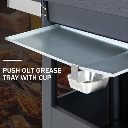 Burner Gas grill with side burner and enameled cast iron grille 42,000BTU outdoor cooking stainless steel propane grill Garden grill, silver