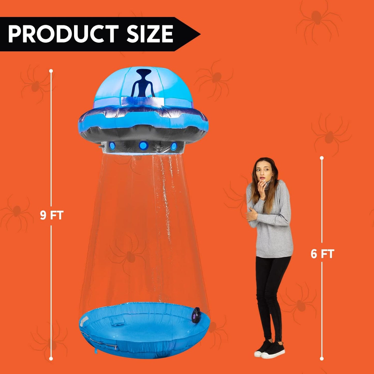 9ft Tall Halloween Inflatable UFO Yard Decoration