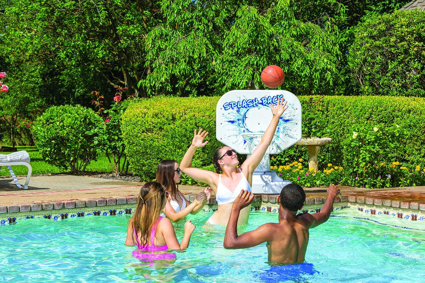 Splashback Poolside Basketball Game , Blue 34W x 38D x 45H in.