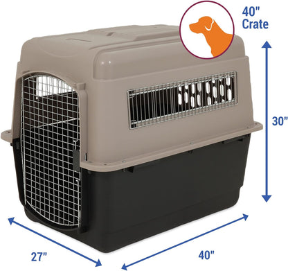 Petmate Ultra Vari Dog Kennel for Extra Large Dogs (Durable, Heavy Duty Dog Travel Crate, Made with Recycled Materials, 48 in. Long) 90 to 125 lbs, Made in USA