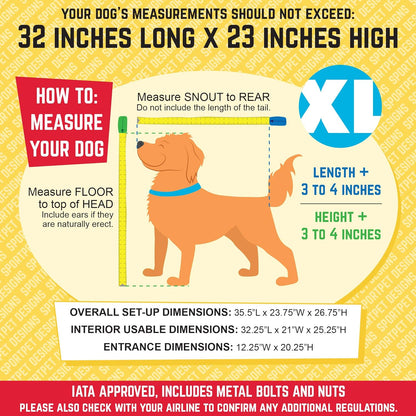 SportPet Designs Plastic Kennels Rolling Plastic Airline Approved Wire Door Travel Dog Crate, XXX-Large, Gray