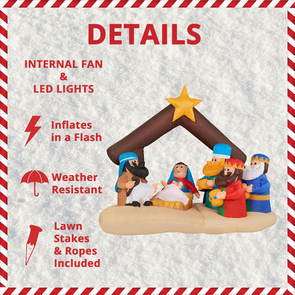 Farm 20ft. Tall Pre-Lighted Christmas Inflatable | Happy Snowman with RGB Lights and Storage Bag | Outdoor Holiday Amplified Holiday Celebration Party Decoration