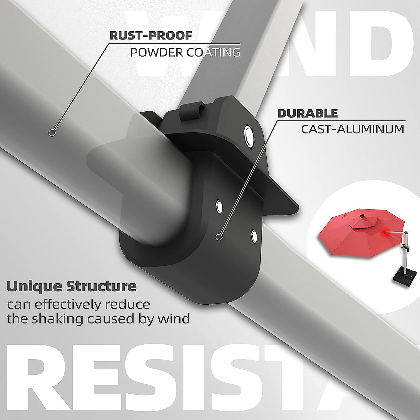 12ft Solar LED Patio Umbrella Outdoor Round Umbrella Large Cantilever Umbrella with LED Lights Windproof Bias Umbrella Heavy Duty Parasol for Garden Deck Pool Patio