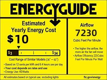 Ceiling Fans with Lights, 60 inch Outdoor Ceiling Fans with Lights for Patio and Remote Control, Modern Ceiling Fan with Light, 5 Solid Wood Blades 6-Speed Reversible DC Motor (Dark Brown)