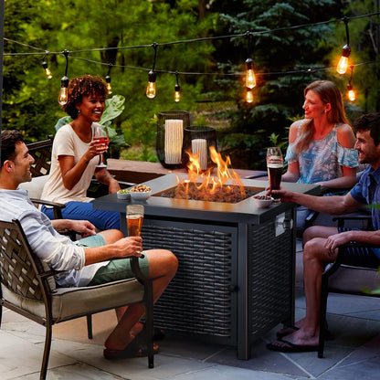 Gas Fire Pit Table, 50,000 BTU Outdoor Propane Fire Pit