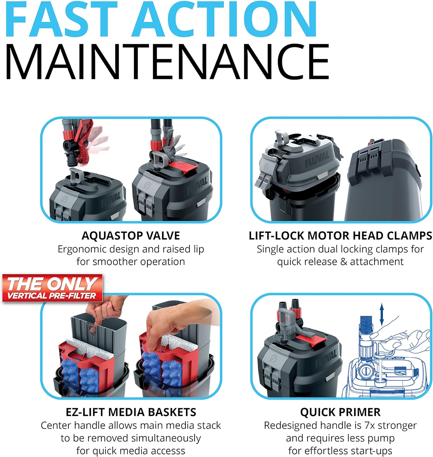 407 Perfomance Canister Filter - for Aquariums Up to 100 Gallons - Aquarium Canister Filter