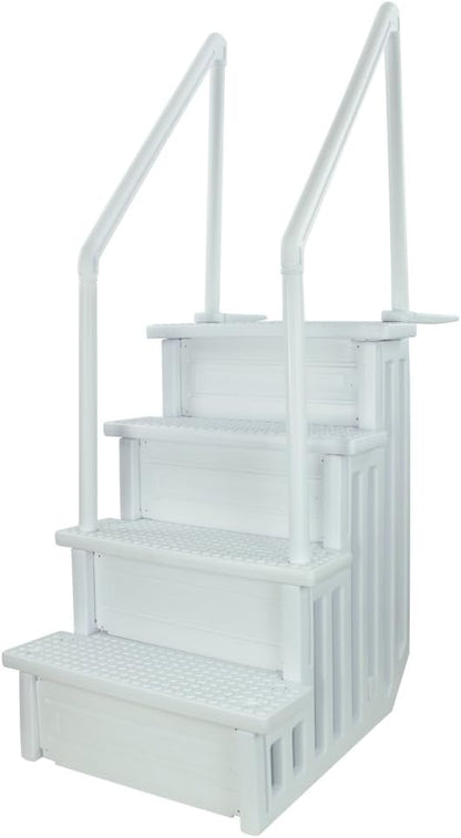 Select Anti-Slip in-Pool Steps | Gray | for Above Ground Swimming Pools | Can Mount to Decks 48" to 54" H | Safety Stairs Capacity Up to 300 lbs
