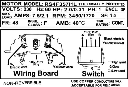 XtremepowerUS 2HP In-Ground Swimming Pool Pump Variable Speed 2" Inlet 230V High Flo w/ Slip-On Fitting
