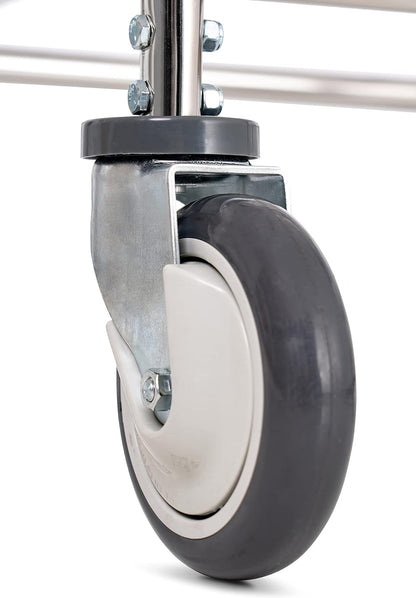 Heavy Duty Wire Laundry Cart with Double Rod Rack