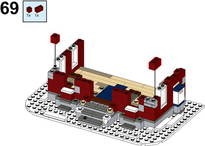 Christmas Country Church Building Kit, MOC-147549 Winter Modular Building Blocks Christmas House Building Block Building Toy (1769 Pieces)