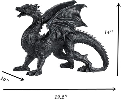 Large size gothic roaring pterosaur statue fantasy decoration