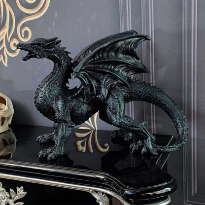 Large size gothic roaring pterosaur statue fantasy decoration