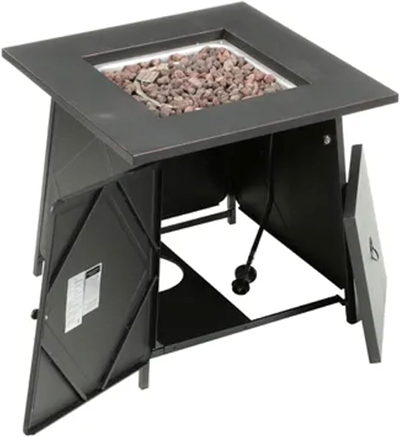 Four Seasons Patio Dual Heat 50,000 BTU Square Gas Fire Pit