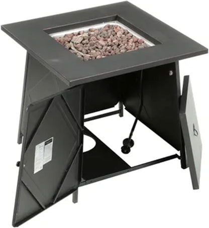 Four Seasons Patio Dual Heat 50,000 BTU Square Gas Fire Pit