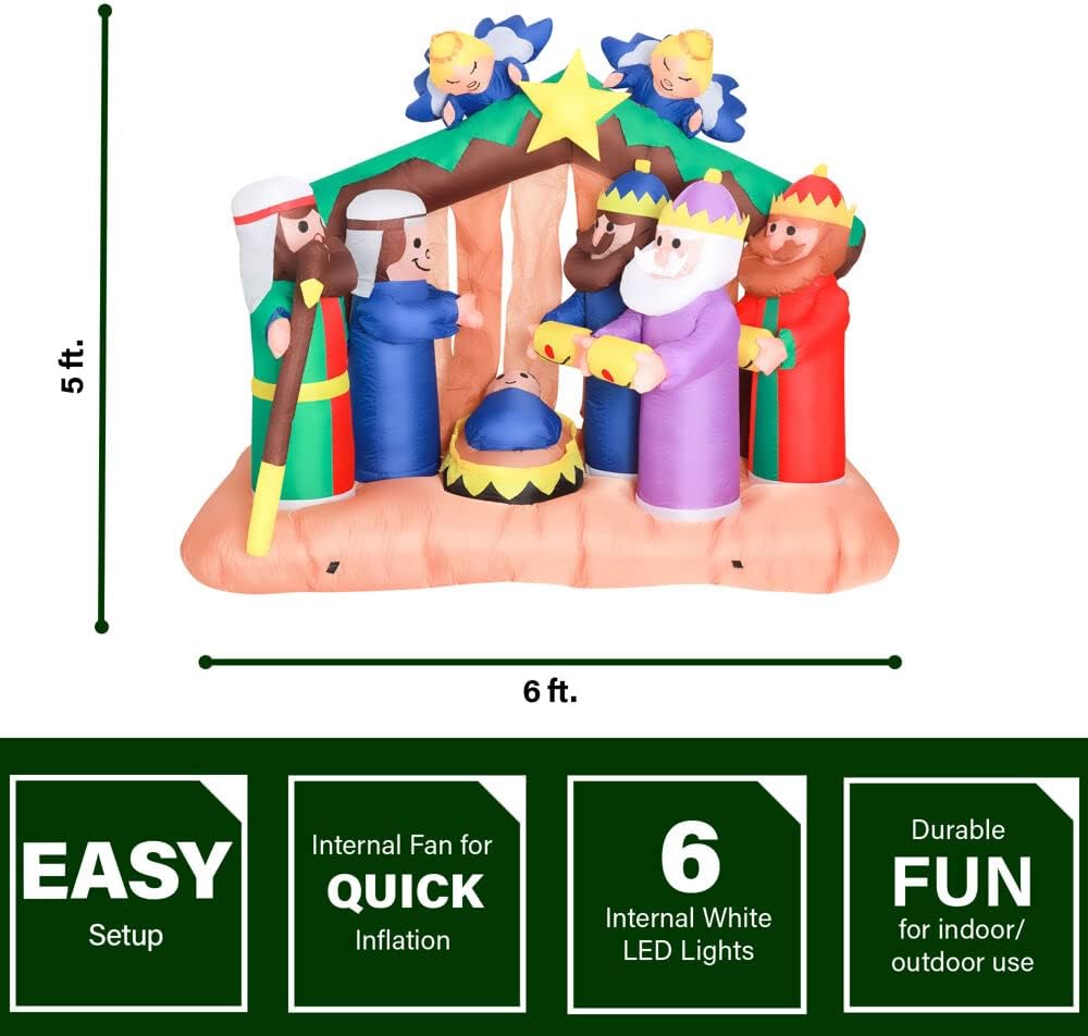 Farm 20ft. Tall Pre-Lighted Christmas Inflatable | Happy Snowman with RGB Lights and Storage Bag | Outdoor Holiday Amplified Holiday Celebration Party Decoration