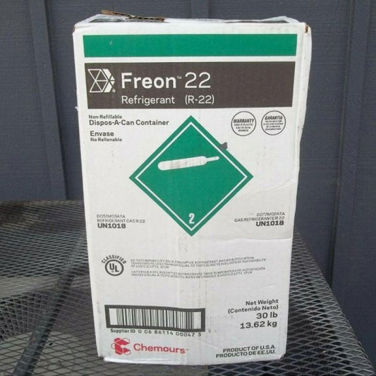 R 22 Refrigerant 30lbs. New In Box Sealed R22 30 Lb