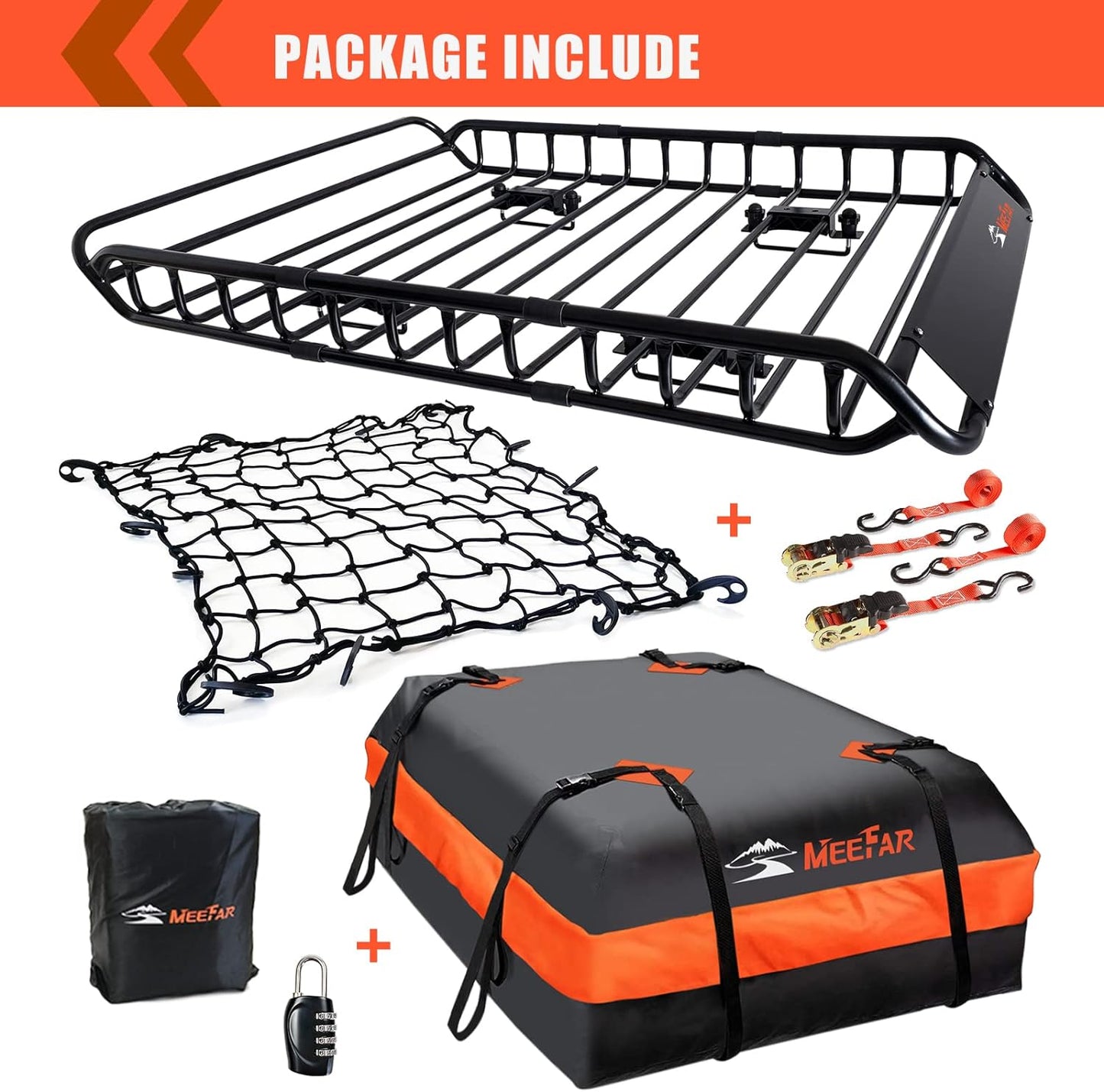 Roof Rack Universal Roof Basket 51" X 36" X 5" + Waterproof Bag
