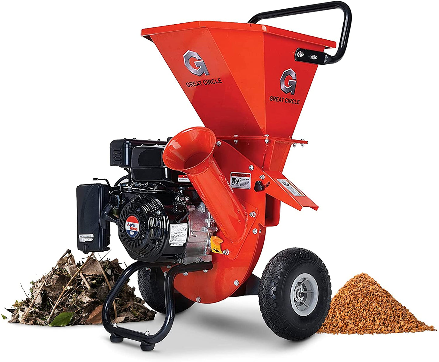 GreatCircleUSA Wood Chipper Shredder Mulcher Heavy Duty Gas Powered