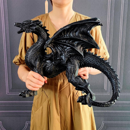 Large size gothic roaring pterosaur statue fantasy decoration