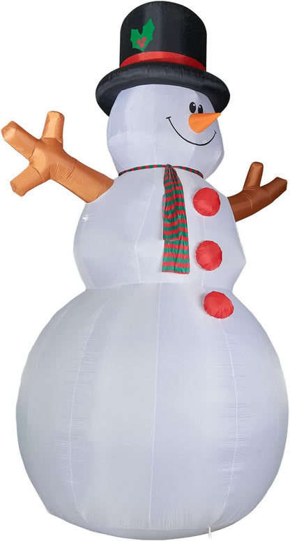 Farm 20ft. Tall Pre-Lighted Christmas Inflatable | Happy Snowman with RGB Lights and Storage Bag | Outdoor Holiday Amplified Holiday Celebration Party Decoration
