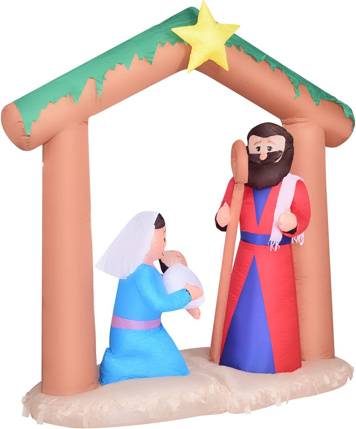 Farm 20ft. Tall Pre-Lighted Christmas Inflatable | Happy Snowman with RGB Lights and Storage Bag | Outdoor Holiday Amplified Holiday Celebration Party Decoration