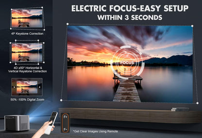 800ANSI 5G WiFi Bluetooth Projector