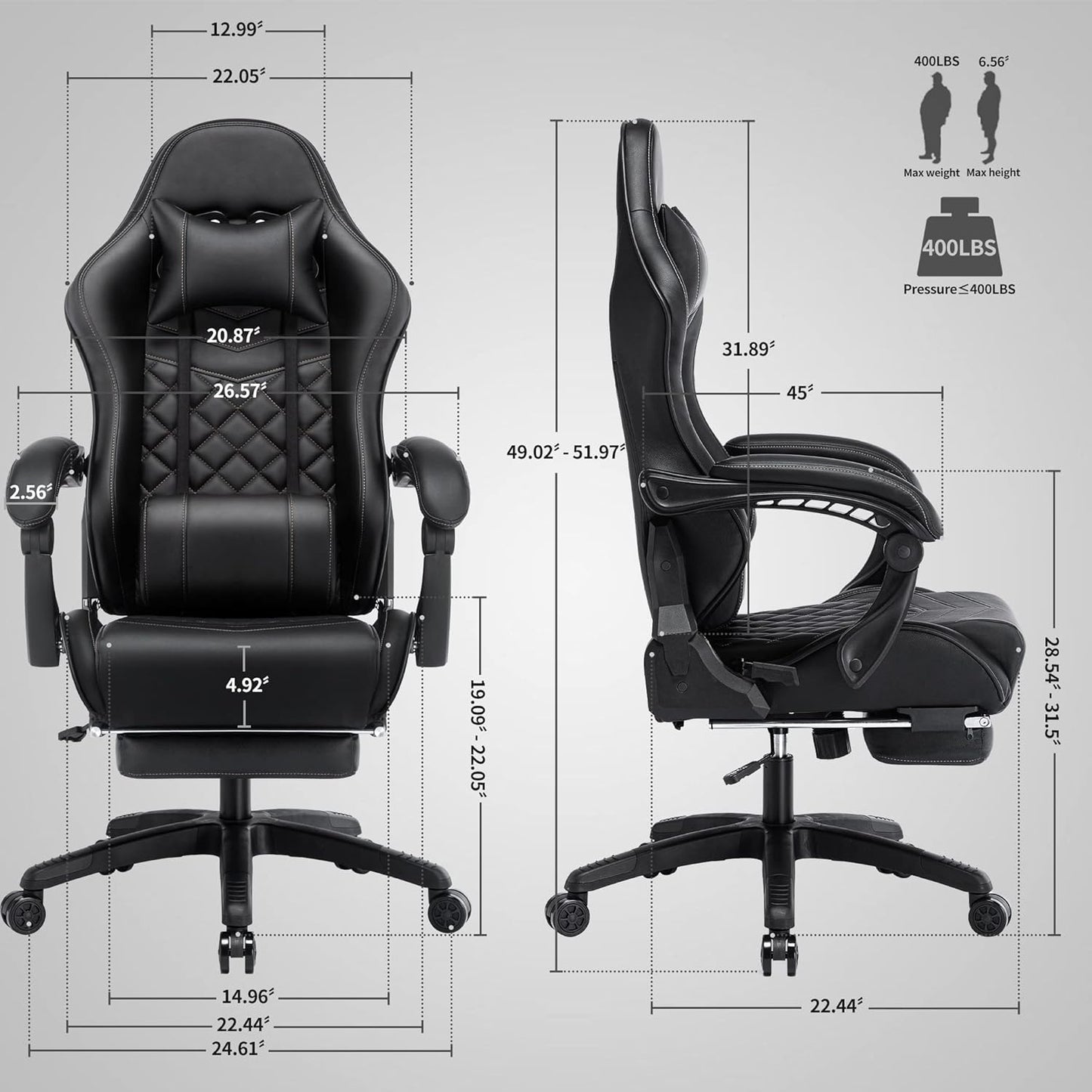 Classic PU Leather Large and Tall Ergonomic Computer Chair