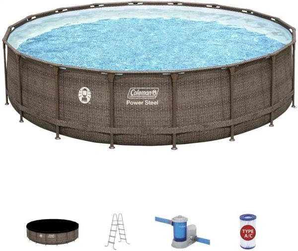 Coleman 18 x 48 Power Steel Frame Above Ground Swimming Pool Set