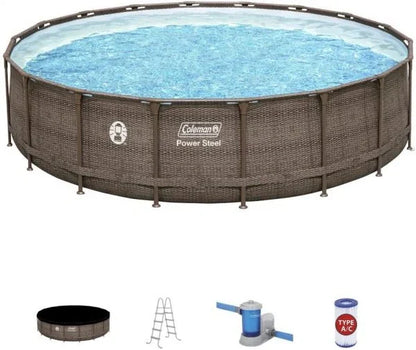 Coleman 18 x 48 Power Steel Frame Above Ground Swimming Pool Set