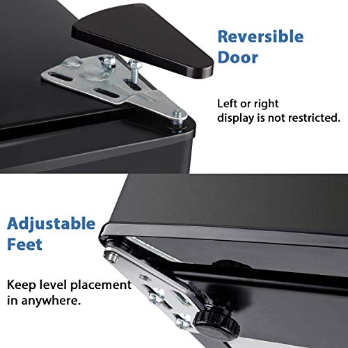 Euhomy Mini Fridge with Freezer, 3.2 Cu.Ft Mini Refrigerator with Freezer