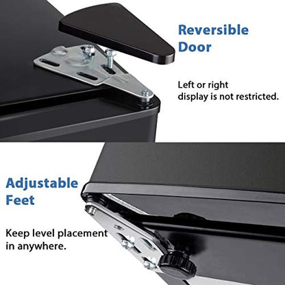 Euhomy Mini Fridge with Freezer, 3.2 Cu.Ft Mini Refrigerator with Freezer