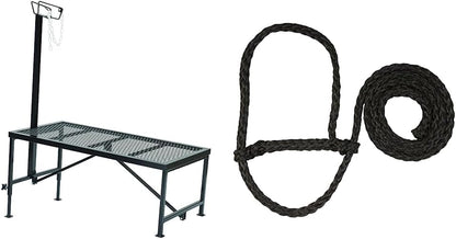 Weaver Leather Livestock Steel Trim Stand - Adjustable and Durable Trimming Stand for Sheep, Goats, and Other Livestock - Wire Headpiece Holds Animals in Place During Grooming, Black, 1 Ct (Pack of 1)