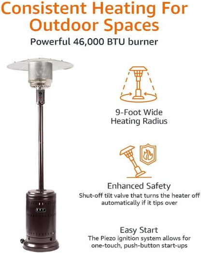 46,000 BTU Outdoor Propane Patio Heater