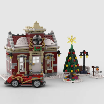 Christmas Country Church Building Kit, MOC-147549 Winter Modular Building Blocks Christmas House Building Block Building Toy (1769 Pieces)