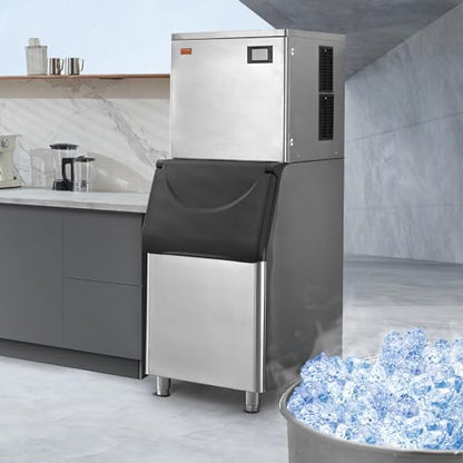 VEVOR Commercial Ice Maker, 360LBS/24H Ice Making Machine with 330.7LBS Large Storage Bin
