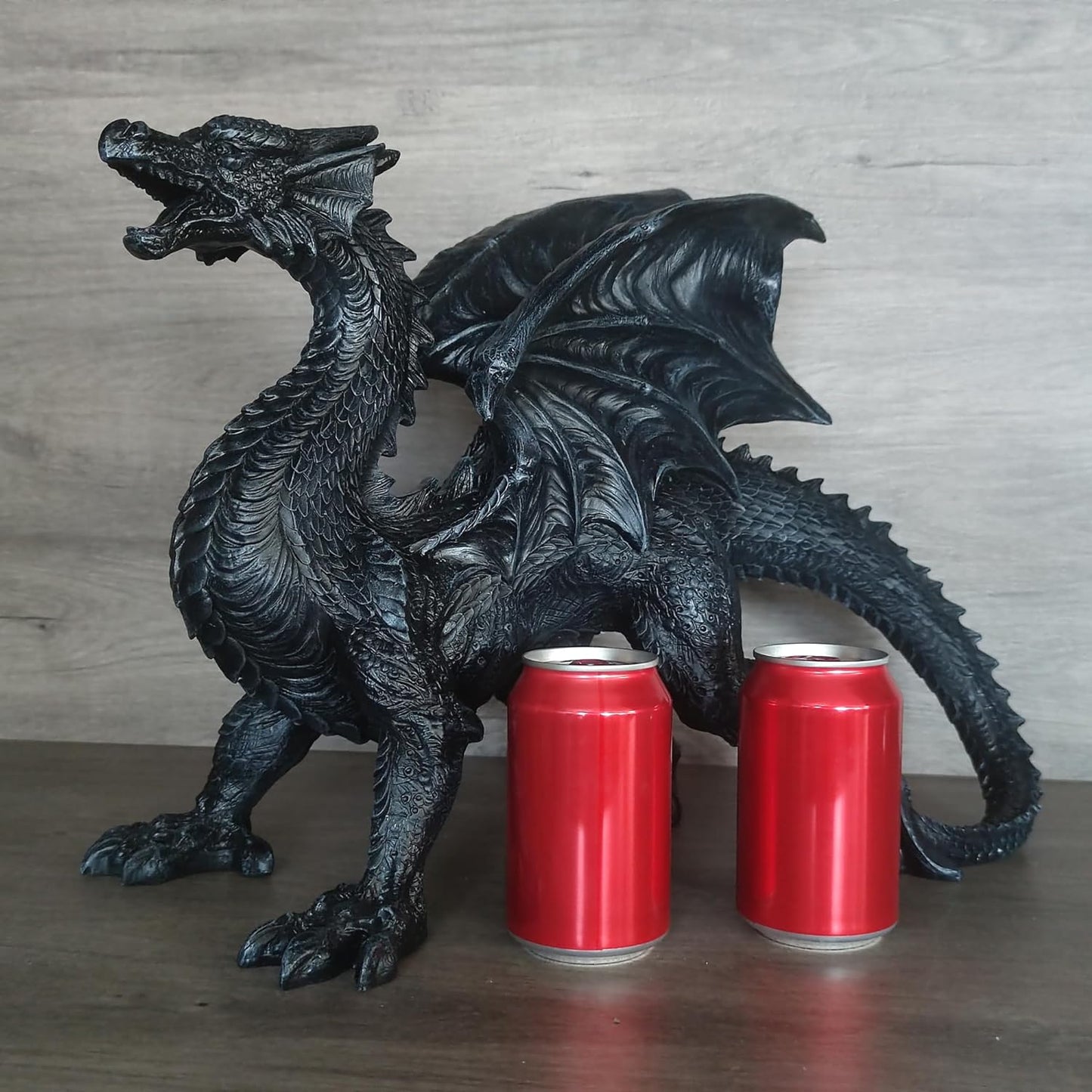 Large size gothic roaring pterosaur statue fantasy decoration