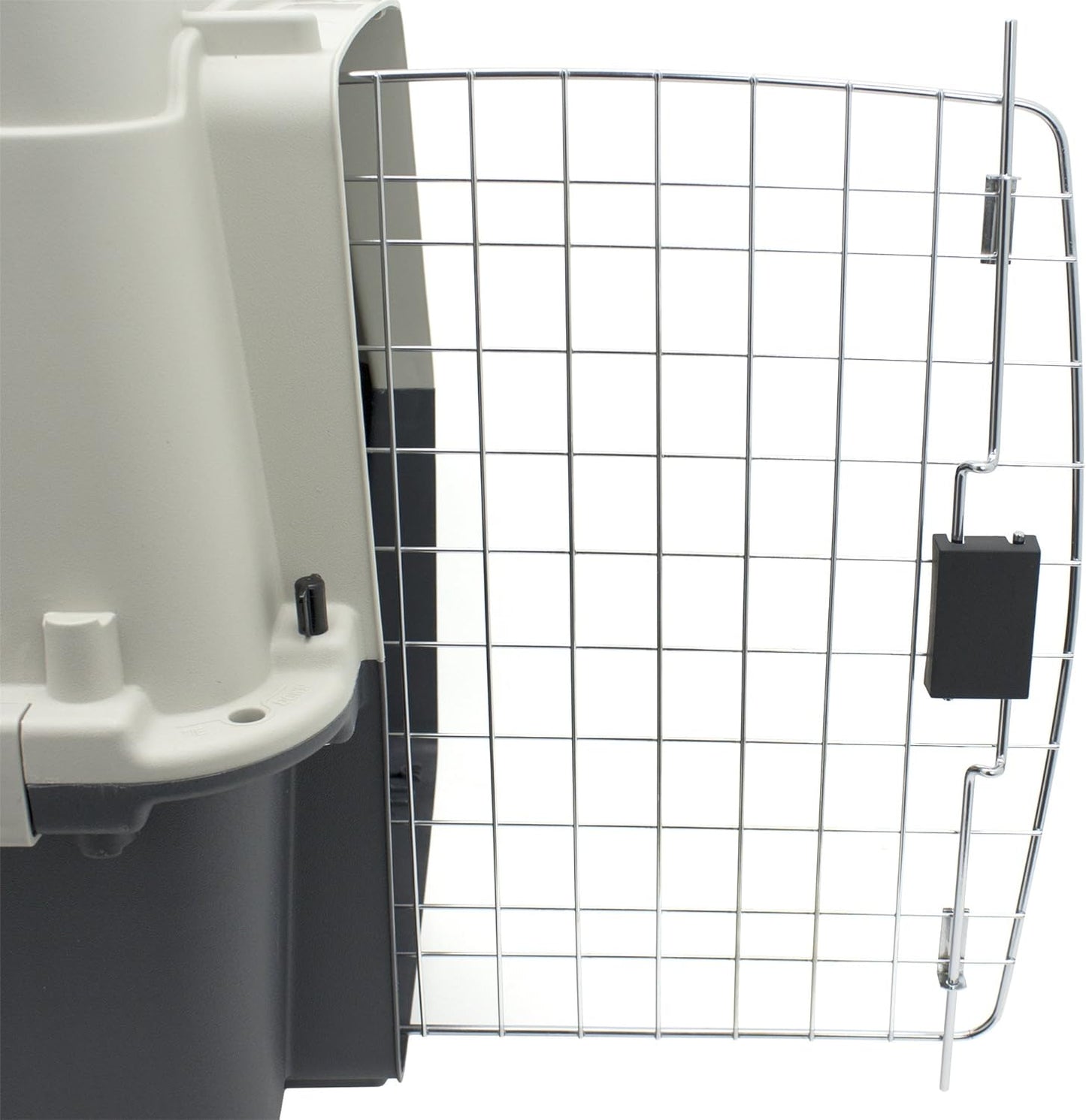 SportPet Designs Plastic Kennels Rolling Plastic Airline Approved Wire Door Travel Dog Crate, XXX-Large, Gray