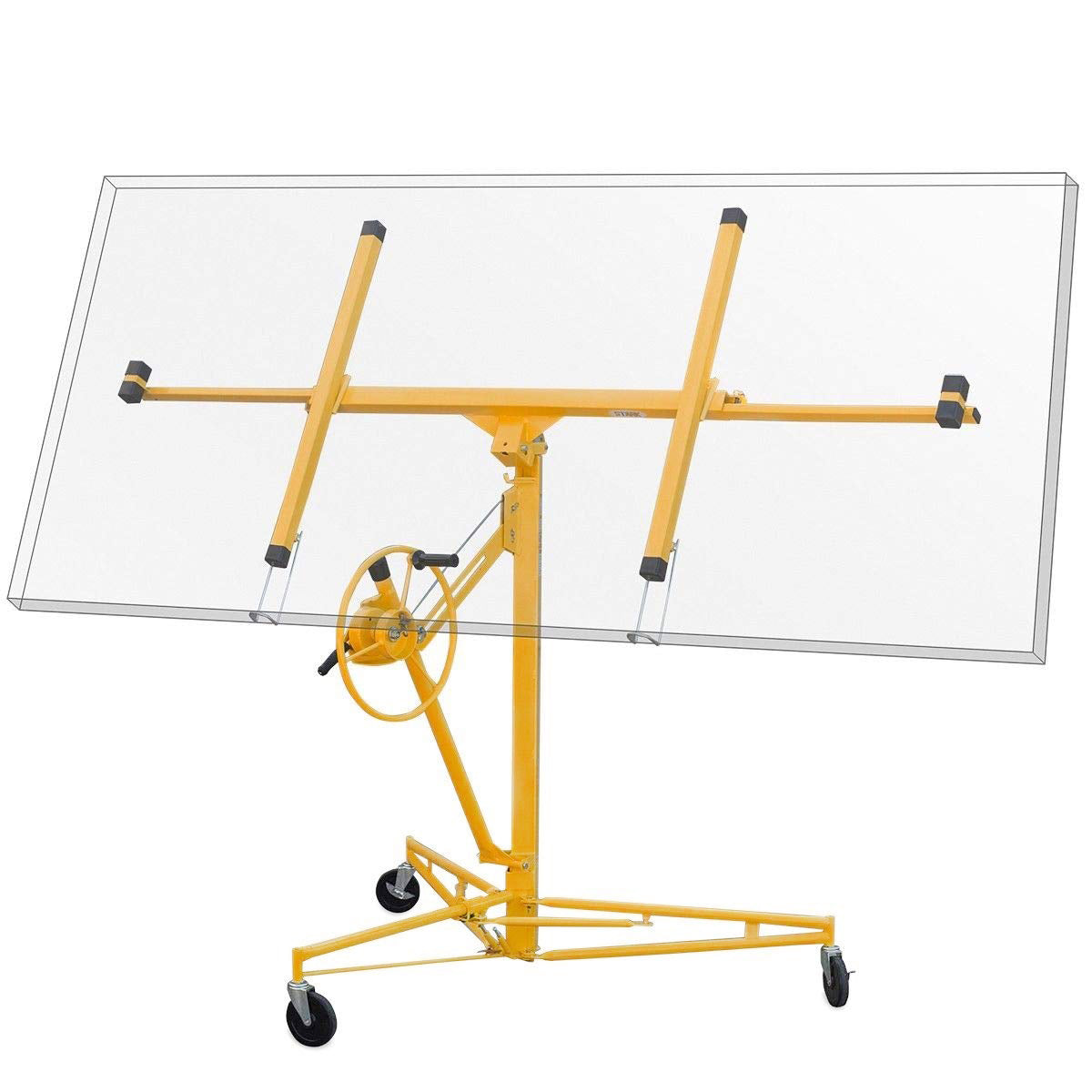 Stark USA 65044 65044 Drywall Lift 11' Yellow Rolling Sheetrock Panel Hoist Jack