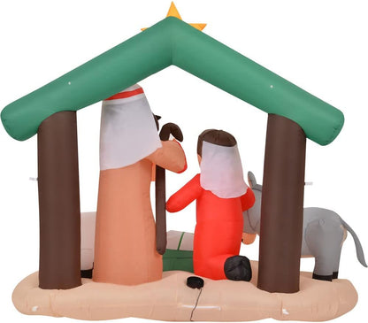 Farm 20ft. Tall Pre-Lighted Christmas Inflatable | Happy Snowman with RGB Lights and Storage Bag | Outdoor Holiday Amplified Holiday Celebration Party Decoration