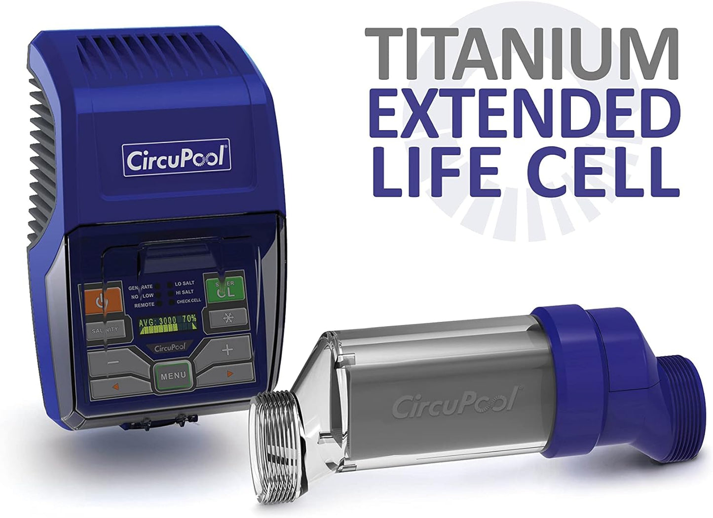 Complete Salt Water Chlorination System for Swimming Pools | Titanium Cell & 7 Year Manufacturer Warranty | No DIY Install Penalty.