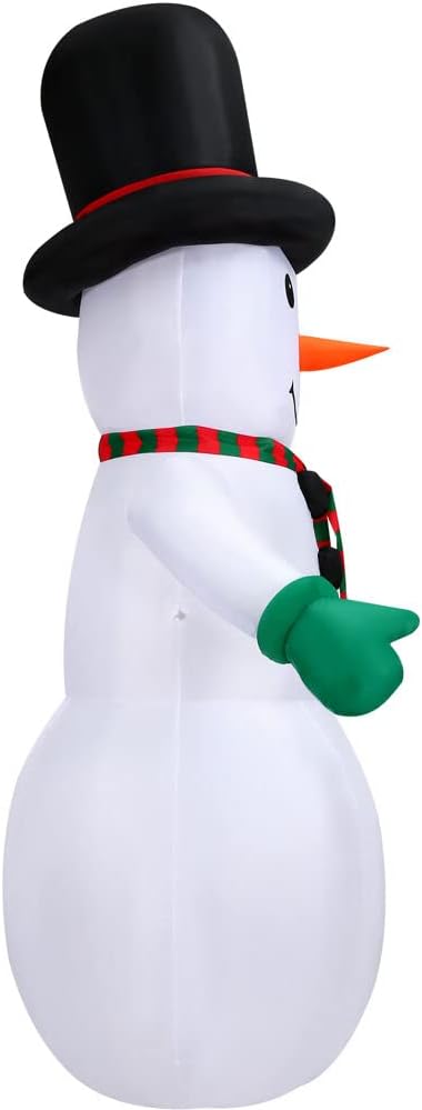 Farm 20ft. Tall Pre-Lighted Christmas Inflatable | Happy Snowman with RGB Lights and Storage Bag | Outdoor Holiday Amplified Holiday Celebration Party Decoration